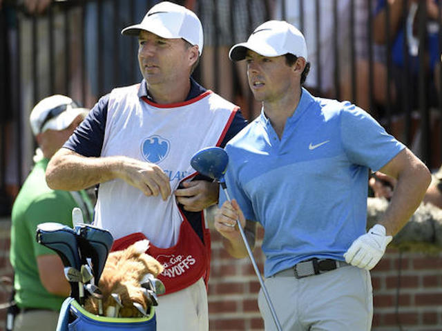 Rory McIlroy makes his caddie very happy