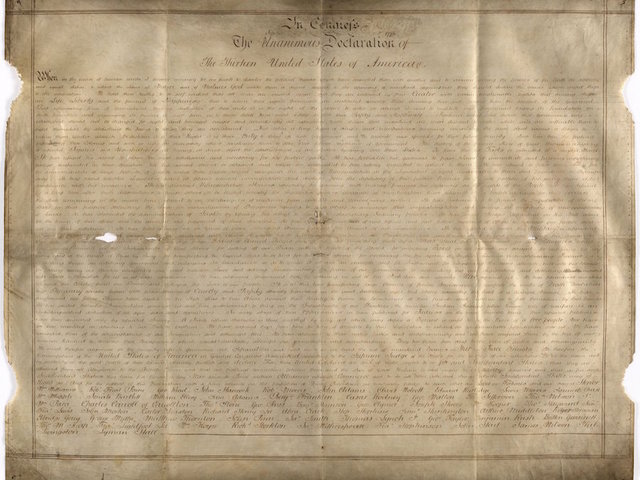 Second copy of the Declaration of Independence found in England