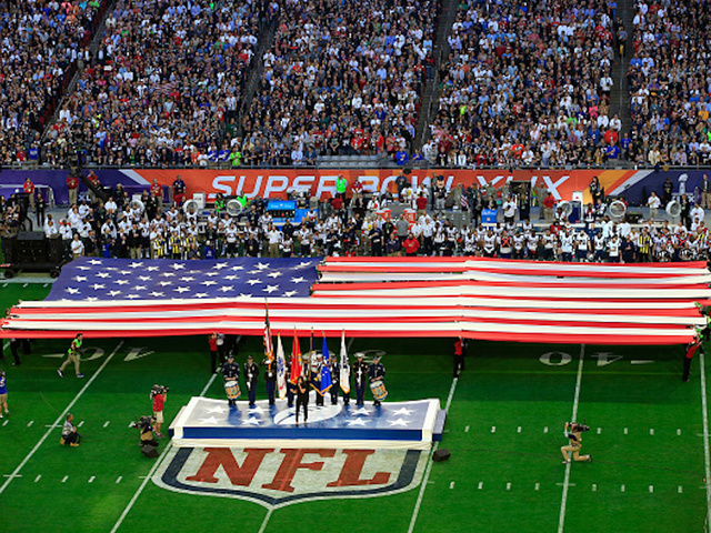 Governor asks everyone stand for anthem before Super Bowl, even those watching at home