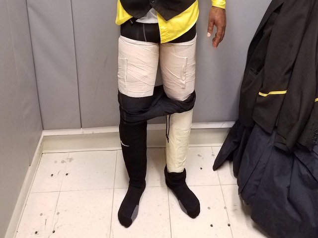 Airline worker busted with 9 pounds of cocaine taped to legs