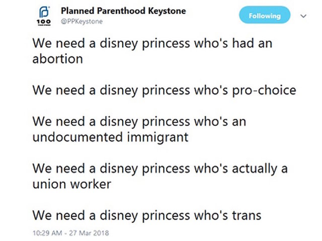 Planned Parenthood deletes tweet calling for Disney princess 'who's had an abortion'