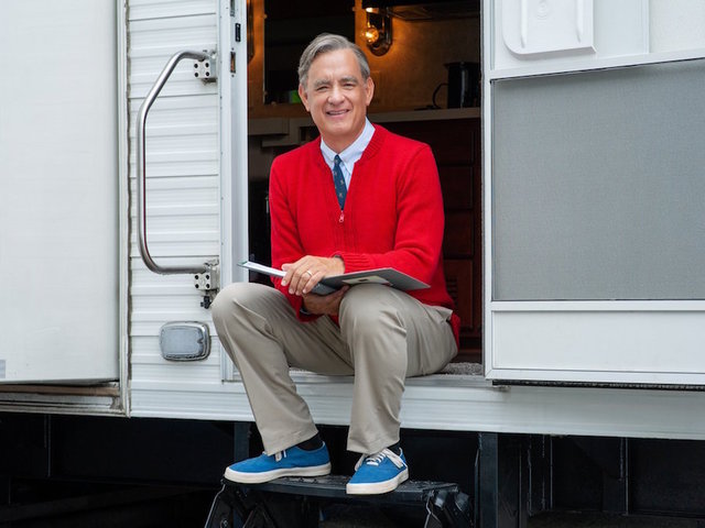 The first picture of Tom Hanks as Mister Rogers is what you need today